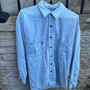 Vintage Bugle Boy Gold Crest Denim Shirt
